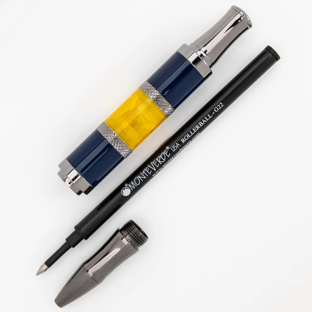 Alt view image 7 of 7 - USA Regatta Sport Rollerball Pen, Orange and Carbon Fiber Luxury Writing Instrument, Refillable Rollerball Pen, Standard Rollerball Refills