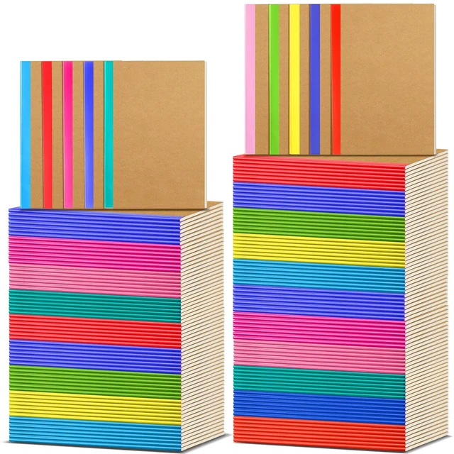 Main image of 150 Pack A5 Kraft Notebooks 60 Pages Soft Cover Composition Notebooks Bulk Ruled Lined Travel Journals for Travelers, Home, Office Supplies, 5.8 x 8.3 Inch(Colorful)