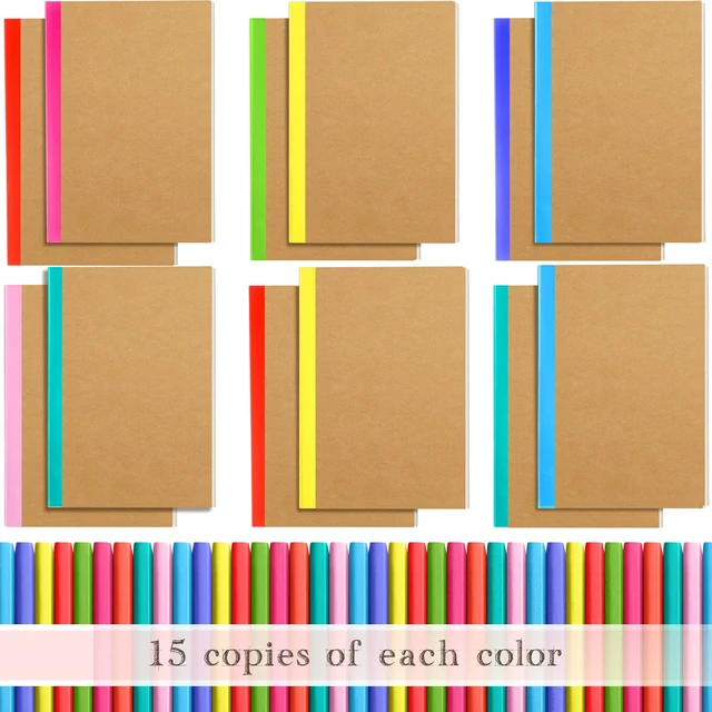 Alt view image 6 of 7 - 150 Pack A5 Kraft Notebooks 60 Pages Soft Cover Composition Notebooks Bulk Ruled Lined Travel Journals for Travelers, Home, Office Supplies, 5.8 x 8.3 Inch(Colorful)