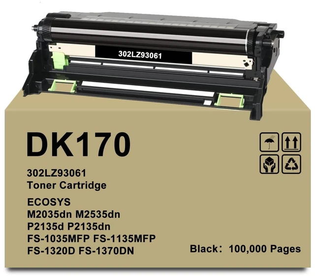 Main image of DK-170 Drum Unit Replacement for Kyocera DK170 302LZ93061 Drum Kit for ECOSYS M2035dn M2535dn P2135d P2135dn FS-1035MFP FS-1135MFP FS-1320D FS-1370DN Printer (1-Pack)