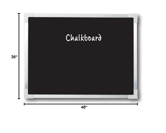 Alt view image 3 of 3 - 36" x 48" Aluminum Framed Black Chalkboard, Large Surface, Wall Decor, Chalkboard Sign, Wall Mount, Menu Board