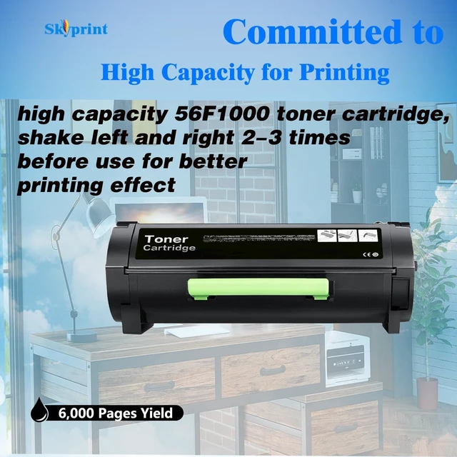 Alt view image 3 of 6 - MS321 MS421 MS521 Toner Cartridge Compatible for Lexmark 56F1000 Black MS321dn MS421dn MS421dw MS521dn MS621dn MS622de MX321adn MX321adw MX421ade MX521ade Mx521de Mx522adhe Nx622ade Mx622adh