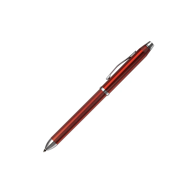 Alt view image 6 of 7 - Tech3+ Engraved Refillable Multi-Function Ballpoint Pen with Stylus, Medium Ballpen And Pencil, Includes Premium Gift Box - Translucent Red