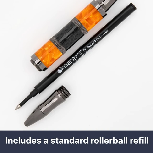 Alt view image 4 of 7 - USA Regatta Sport Rollerball Pen, Blue/Yellow Luxury Writing Instrument, Refillable Rollerball Pen, Standard Rollerball Refills