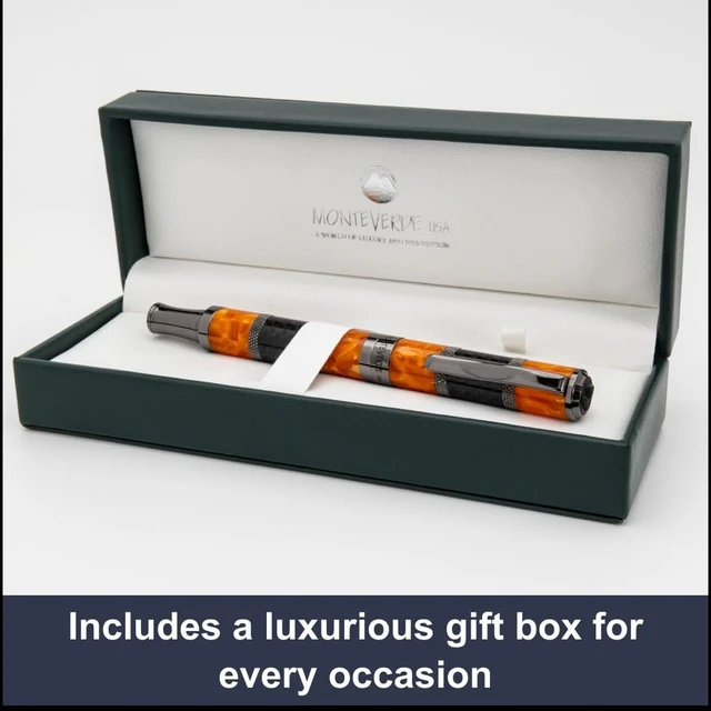 Alt view image 5 of 7 - USA Regatta Sport Rollerball Pen, Blue/Yellow Luxury Writing Instrument, Refillable Rollerball Pen, Standard Rollerball Refills