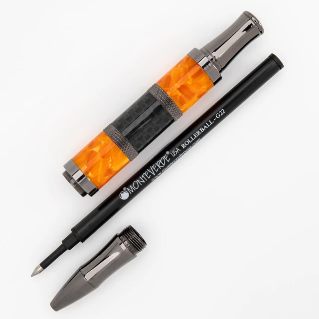 Alt view image 7 of 7 - USA Regatta Sport Rollerball Pen, Blue/Yellow Luxury Writing Instrument, Refillable Rollerball Pen, Standard Rollerball Refills