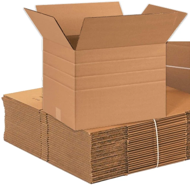 Main image of Shipping Boxes Multi-Depth 16"L x 12"W x 12"H, 25-Pack Corrugated Cardboard for Packing, Moving and Storage
