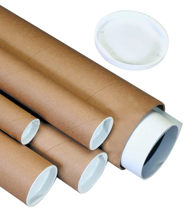 Alt view image 4 of 4 - Mailing Tubes with Caps, 1.5" x 36", 50-Pack Mailing Tubes with Caps 1.5" x 36", Cardboard Tube for Posters, Blueprints & Documents, 50-Pack