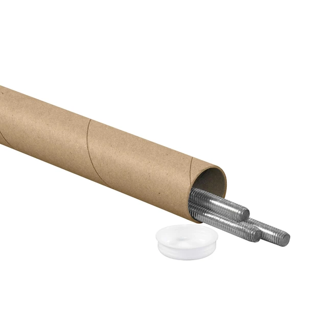 Alt view image 3 of 4 - Mailing Tubes with Caps, 1.5" x 36", 50-Pack Mailing Tubes with Caps 1.5" x 36", Cardboard Tube for Posters, Blueprints & Documents, 50-Pack