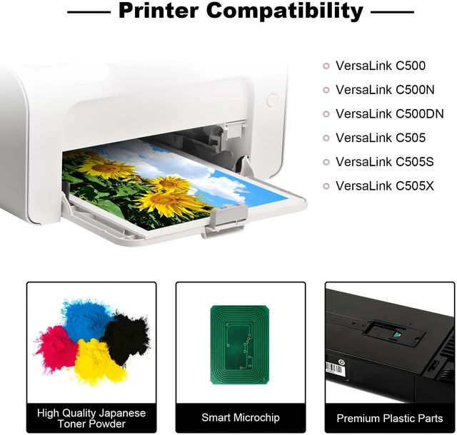 Alt view image 2 of 7 - Compatible Toner Cartridge Replacement for Xerox VersaLink C500 C505C500DN C500N C505X C505S 106R03868 Extra High Yield Yellow Toner 9000 Pages-1 Pack