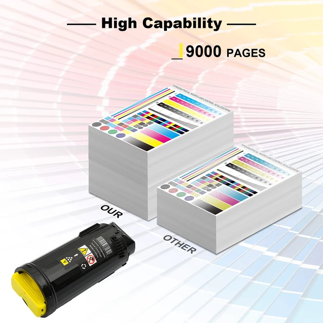 Alt view image 3 of 7 - Compatible Toner Cartridge Replacement for Xerox VersaLink C500 C505C500DN C500N C505X C505S 106R03868 Extra High Yield Yellow Toner 9000 Pages-1 Pack