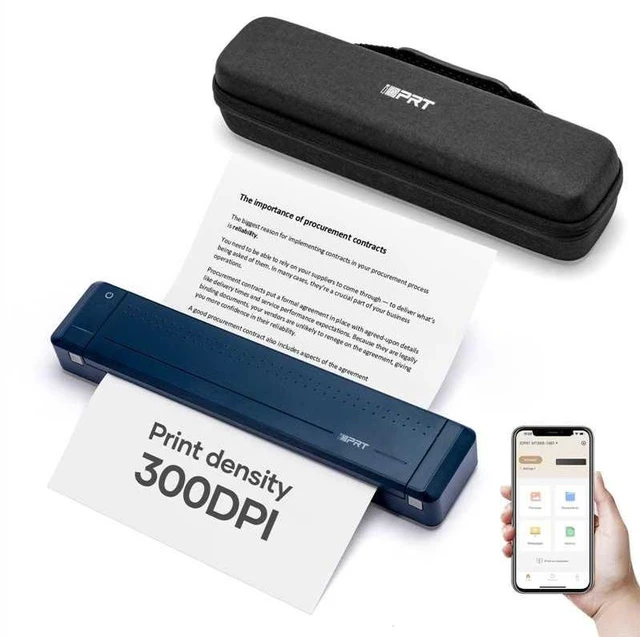 Main image of MT888 Portable Thermal Printer, 300DPI HD Mobile-Travel-Printers, Inkless-Wireless-Small-Printer for Home Use, Office, Vehicles, Bluetooth Printers Supports 8.5 x 11 US Letter&A4&A5, Blue