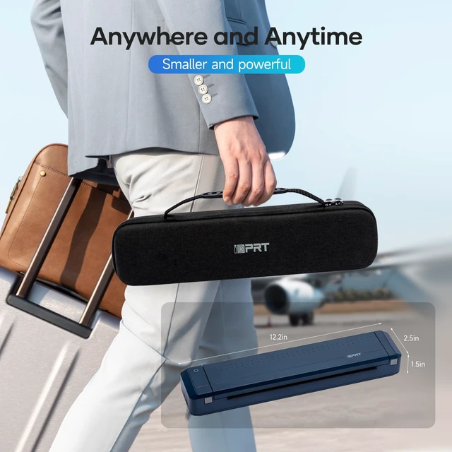 Alt view image 6 of 6 - MT888 Portable Thermal Printer, 300DPI HD Mobile-Travel-Printers, Inkless-Wireless-Small-Printer for Home Use, Office, Vehicles, Bluetooth Printers Supports 8.5 x 11 US Letter&A4&A5, Blue