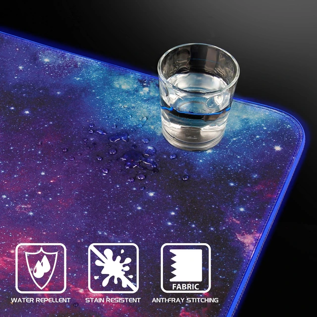 Alt view image 7 of 7 - XXXL LED Computer Desk Mat - Illuminated 3XL Large Mouse Mat (48x24 Mouse Pad) for Gaming, Extended Table Desk Pad with Smooth Tracking Surface, and Non-Slip Rubber Grip - Galaxy