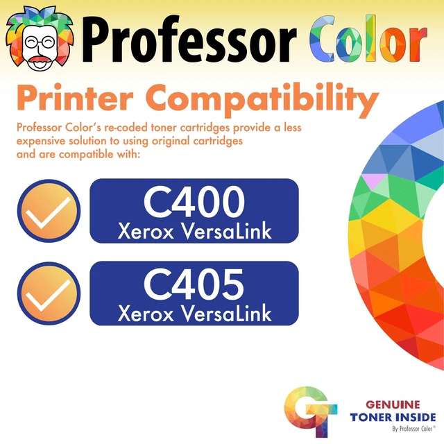 Alt view image 2 of 7 - Re-Coded OEM Toner Cartridge Replacement for Xerox VersaLink C405 C400 C400D C400DN MFP C405DN C405N C405 106R03524 106R03525 106R03526 106R03527 - Extra High Yield 4 Pack