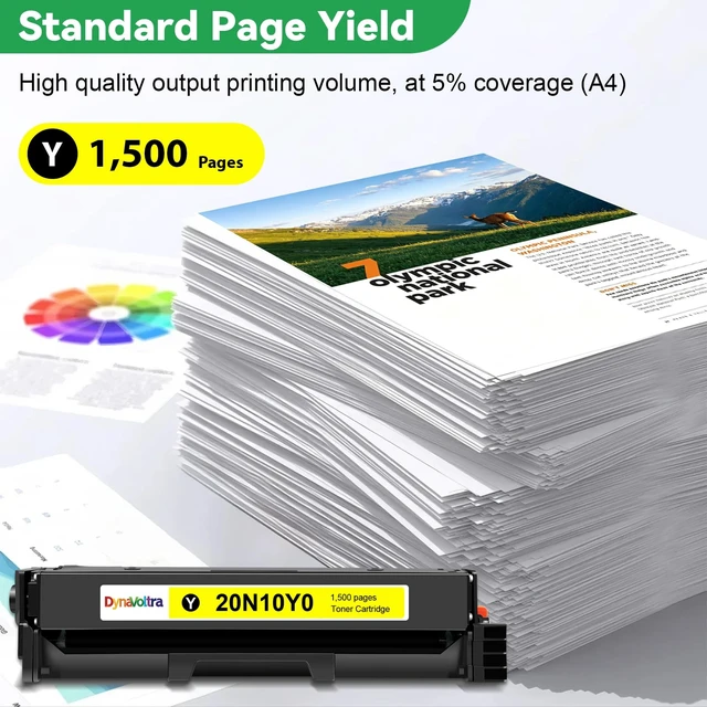 Alt view image 3 of 5 - 20N10Y0 Yellow Toner Cartridge, with Chip, Standard Yield 1,500 Pages, Compatible for Lexmark CS331dw, CS431dw, CX331adwe, CX431adw Printers, 1-Pack