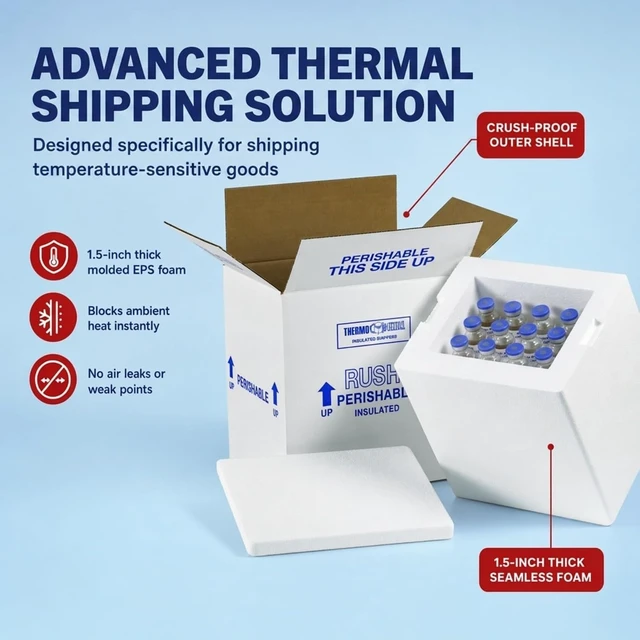 Alt view image 2 of 7 - Box USA Insulated Shipping Kit, 19 x 12 x 12 1/2 in, 1-Pack Large insulated shipping box for frozen food, perishables, meat, seafood, meal kits and cold products