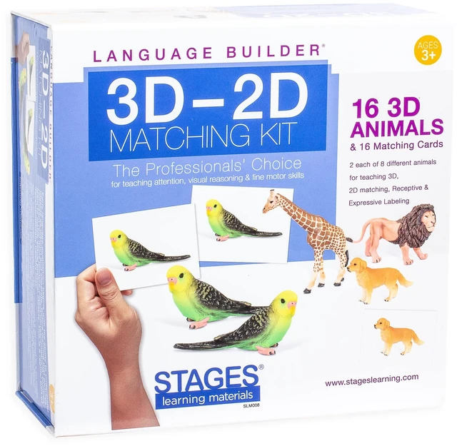 Main image of Language Builder 3D-2D Animals Matching Kit for Autism Education and ABA Therapy