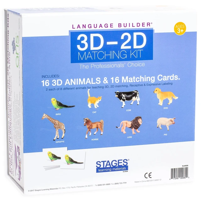 Alt view image 2 of 3 - Language Builder 3D-2D Animals Matching Kit for Autism Education and ABA Therapy