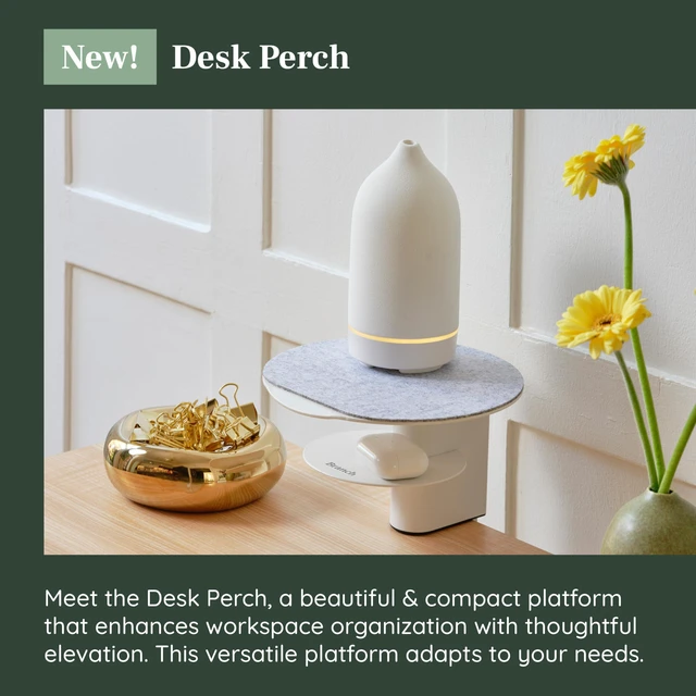 Alt view image 3 of 6 - Desk Perch, Elevated Desk Clamp Shelf for Monitors Laptops, and Accessories, Powder-Coated Steel with Felt-Lined Platform, 2 Tier Organizer, White