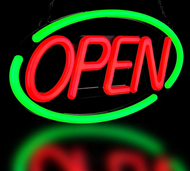 Main image of 24'' X 12'' Ultra Bright LED Open Sign - Remote Controlled - Get Your Business Seen Day or Night (Green/Red)