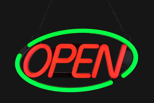 Alt view image 3 of 5 - 24'' X 12'' Ultra Bright LED Open Sign - Remote Controlled - Get Your Business Seen Day or Night (Green/Red)