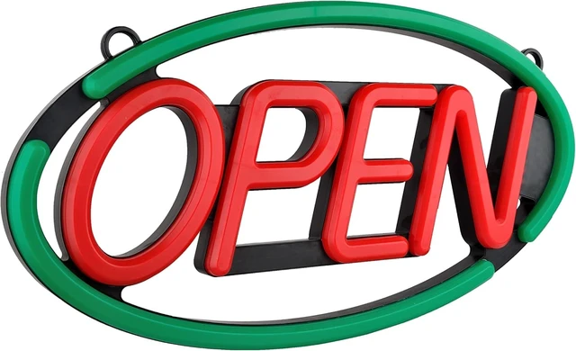 Alt view image 2 of 5 - 24'' X 12'' Ultra Bright LED Open Sign - Remote Controlled - Get Your Business Seen Day or Night (Green/Red)