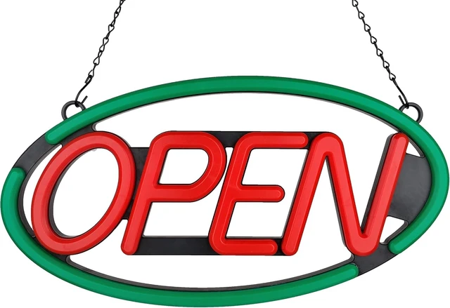 Alt view image 4 of 5 - 24'' X 12'' Ultra Bright LED Open Sign - Remote Controlled - Get Your Business Seen Day or Night (Green/Red)