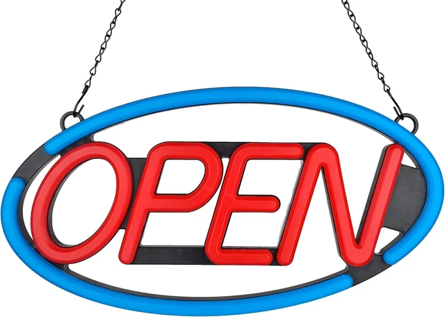 Alt view image 4 of 5 - 24'' X 12'' Ultra Bright LED Open Sign - Remote Controlled - Get Your Business Seen Day or Night (Blue/Red)