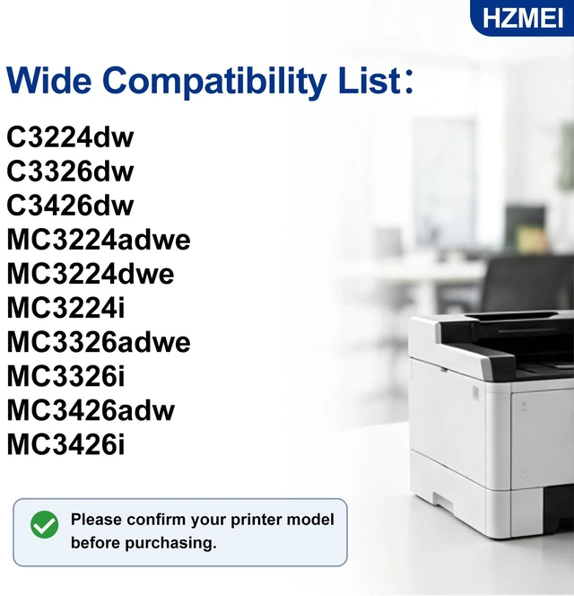 Alt view image 2 of 7 - MC3224 MC3326 Black Toner Cartridge Replacement for Lexmark MC3326 Printer C3210K0 Toner Replacement for Lexmark C3224 MC3224 MC3326 MC3426 MC3426i MC3426adw MC3326adwe Series Printer, with New Chip