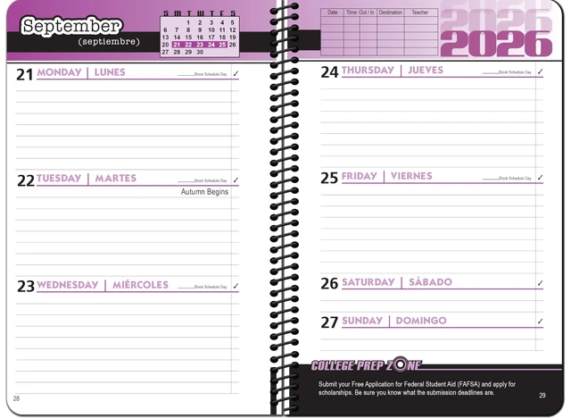 Alt view image 2 of 3 - High School Student Planner 15pks - Metal Swoosh Cover