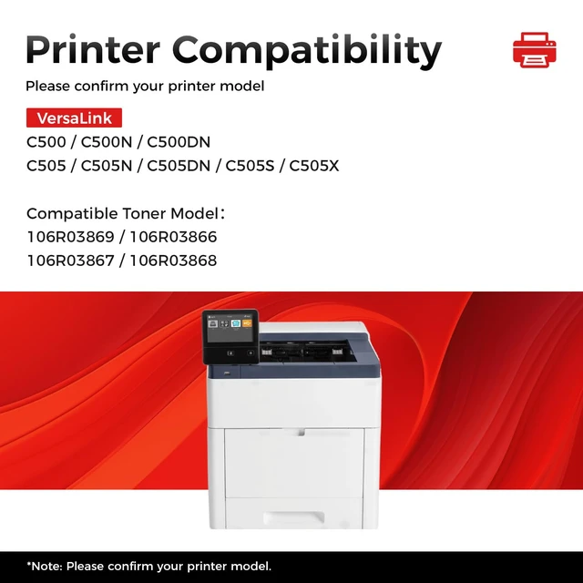 Alt view image 2 of 6 - C500 C505 Toner Cartridge 4-Pack High Capacity Replacement for Xerox 106R03869 106R03866 106R03867 106R03868 Compatible with Xerox VersaLink C500 C500N C500DN C505 C505N C505DN C505S C505X Printer Ink