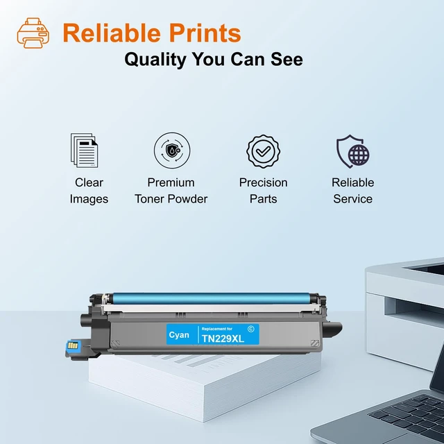 Alt view image 6 of 7 - VLVLLNK Replacement for TN229XL Compatible for Brother TN229XL TN229 Toner Work with Brother MFC-L3780CDW HL-L3280CDW MFC-L3720CDW MFC-L3765CDW HL-L3300CDW HL-L8245CDW Printer High Yield (5 Pack)