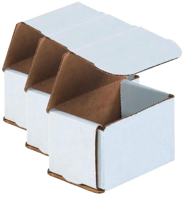 Main image of Aviditi White Corrugated Cardboard Mailing Boxes, 3 x 2 x 2 Inches, Pack of 150, Crush-Proof, for Shipping, Mailing and Storing