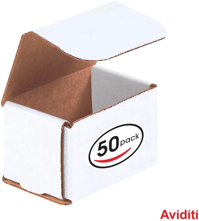 Alt view image 3 of 6 - Aviditi White Corrugated Cardboard Mailing Boxes, 3 x 2 x 2 Inches, Pack of 150, Crush-Proof, for Shipping, Mailing and Storing