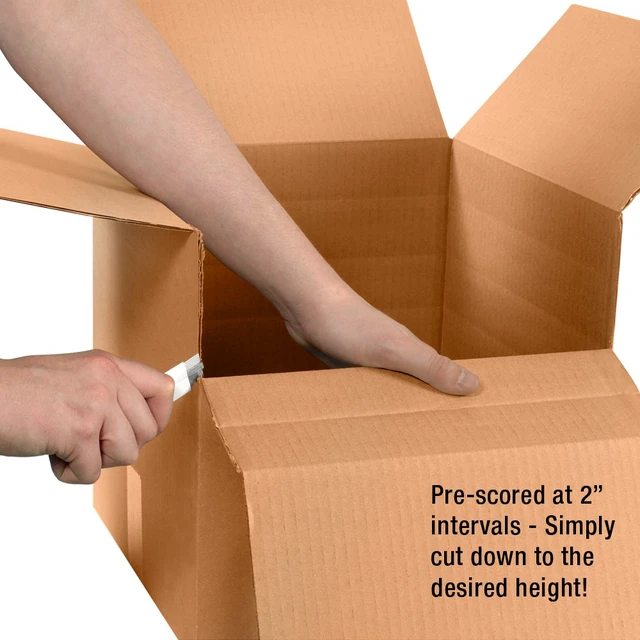 Alt view image 2 of 6 - Staples MultiDepth Corrugated Boxes, 18 x 18 x 6, Adjustable Kraft Cartons for Packing, Shipping & Storage Pack of 20