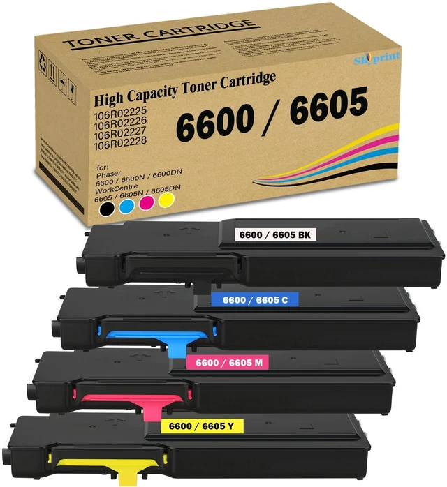 Main image of 6600 6605 High Yield Toner Cartridge Compatible for Xerox Phaser 6600 6600N 6600DN WorkCentre 6605 6605N 6605DN Printer (Black:8,000 Pages;Cyan Magenta Yellow:6,000 Pages)