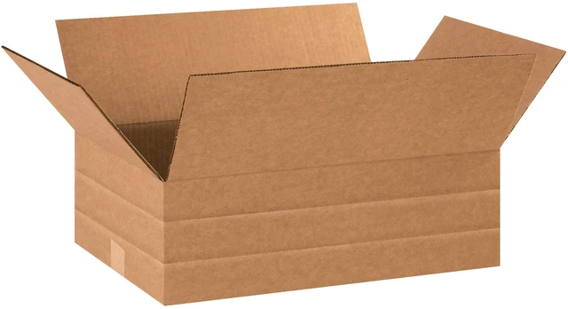 Main image of Shipping Boxes Multi-Depth 18"L x 12"W x 6"H, 25-Pack Corrugated Cardboard Box for Packing, Moving and Storage