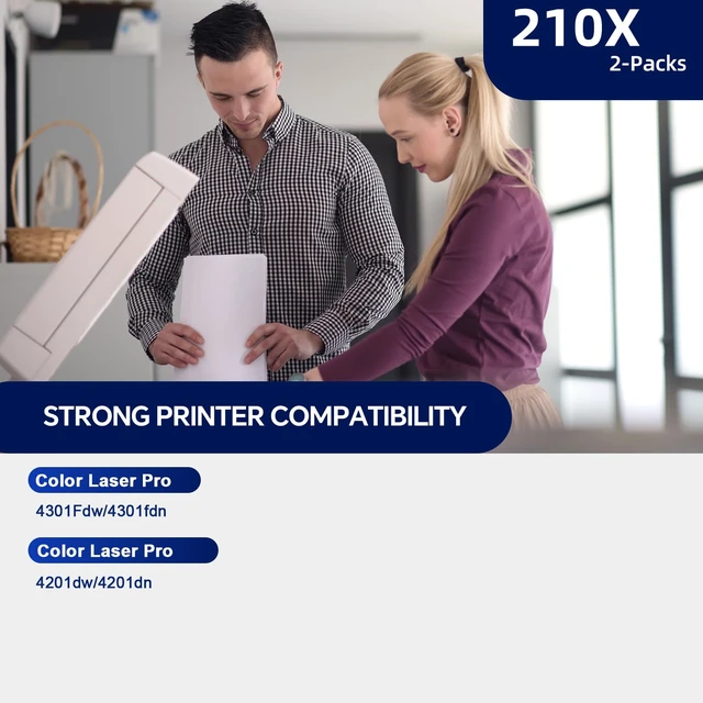 Alt view image 2 of 5 - 210X Black High Yield Toner Cartridges (2 Pack) Compatible Replacement for HP 210X 210A 210 Toner Cartridge with Color LaserJet Pro MFP 4301fdw 4201dn 4301fdn 4201dw 4301 Printer Ink W2100X W2101X
