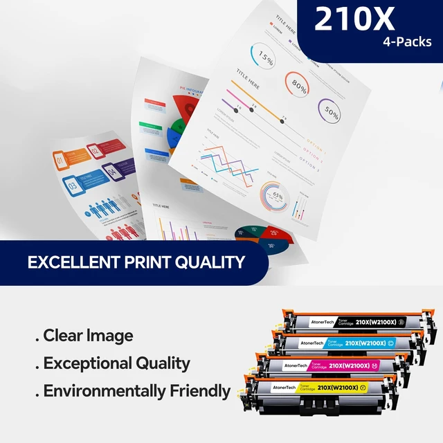 Alt view image 4 of 5 - 210X Black High Yield Toner Cartridges (2 Pack) Compatible Replacement for HP 210X 210A 210 Toner Cartridge with Color LaserJet Pro MFP 4301fdw 4201dn 4301fdn 4201dw 4301 Printer Ink W2100X W2101X