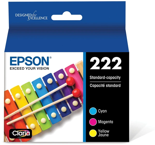 Alt view image 2 of 6 - T222 Color Combo Ink Cartridges, Standard Capacity & T222 Black Ink Cartridge, High Capacity