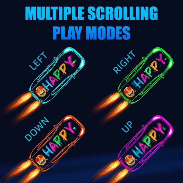 Alt view image 5 of 7 - Devil Eyes Lights Customizable LED Sign for Cars & Business, Programmable Digital Display, Scrolling Text, Patterns & Animations, Flexible & Waterproof, App Control, 23''x5''