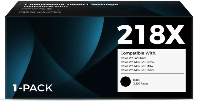 Main image of 218X Toner Cartridges 1-Pack Compatible for HP Pro 3201 MFP 3301 Series Works with Color Pro MFP 3301sdw 3301fdw 3301cdw 3201dw Printer 3301 3201 Series 218A 218X W2180A W2180X