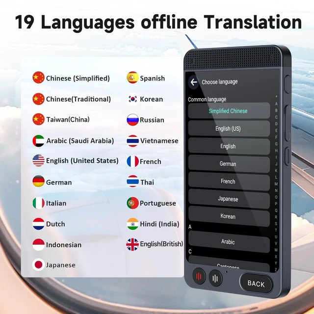 Alt view image 4 of 7 - AI Language Translator Device, 142 Languages Real Time Offline Translator Instant translator supports 142 online/19 offline languages, Portable Voice/Photo Translation for Business Learning Travel