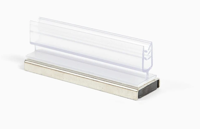 Alt view image 3 of 4 - Magnetic Sign Holder, 24 Pack, 3" L x 7/8" W x 1-1/8" Inserts Signage Between.100" to.250" Thick, Retail Wall Display- Store Display, Vendor Event Supplies, Warehouse and Shop