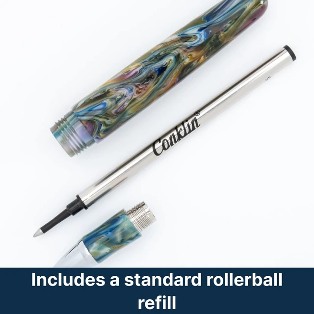 Alt view image 4 of 6 - 1898 Rollerball Pen, Misto Green Unique Resin Blend Design Smooth Writing Experience Great Gift for Pen Enthusiasts