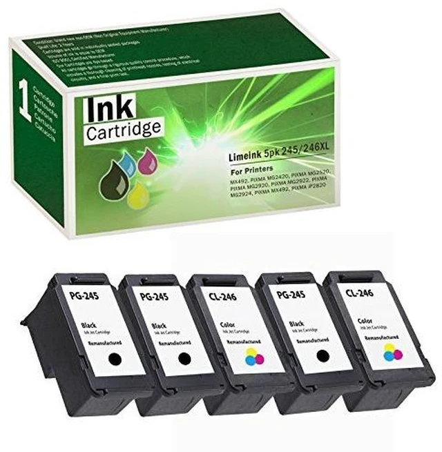 Main image of Remanufactured Ink Cartridge Replacement for Canon 245xl Ink Cartridge for Canon 245 and 246 for MG2522 Printer Cartridges 245 XL Black Cartridge 246xl Color 3BK2C 5