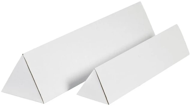 Main image of Triangle Corrugated Cardboard Mailing Tubes, 2" x 18 1/4", White, Pack of 50, for Protecting, Shipping, and Storing Irregular-Shaped Items