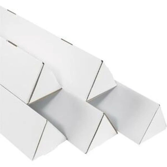 Alt view image 2 of 2 - Triangle Corrugated Cardboard Mailing Tubes, 2" x 18 1/4", White, Pack of 50, for Protecting, Shipping, and Storing Irregular-Shaped Items