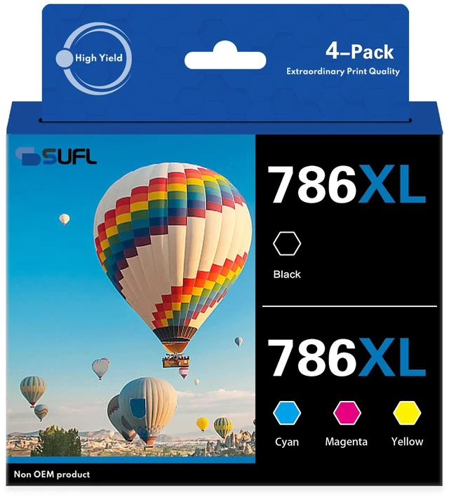 Main image of Remanufactured T786XL 786XL Ink Cartridges (4-Pack) Sfl Compatible Replacement for T786 T786XL Ink Cartridge with Workforce Pro WF-4630 WF-5690 WF-5190 WF-5620 WF-5110 Printer